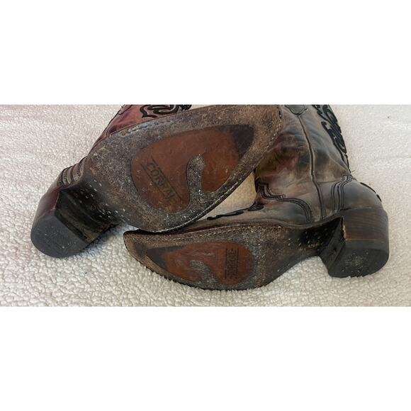 Corral Mens Cowboy Western Boots Brown Embroidered Leather 10M main image 11